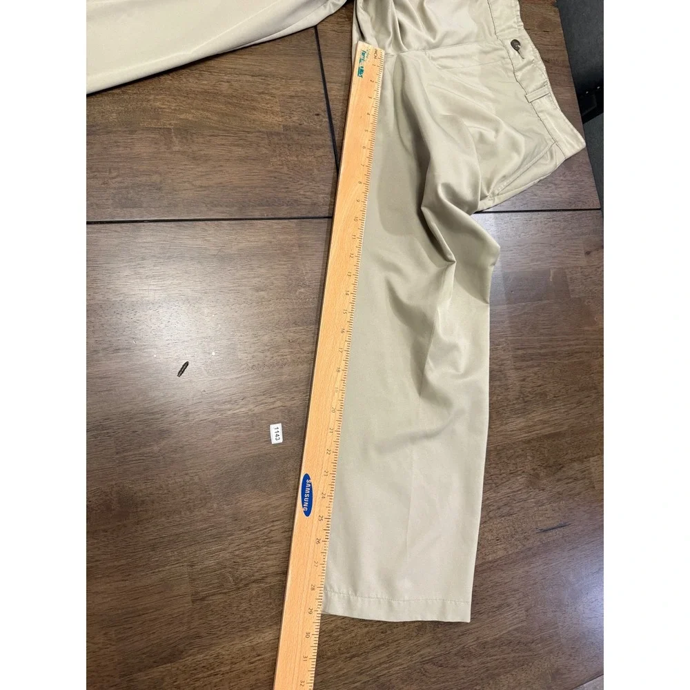 Adidas Golf Mens Khaki Tan Performance Flat Front Straight Leg Pants‎ 33x29